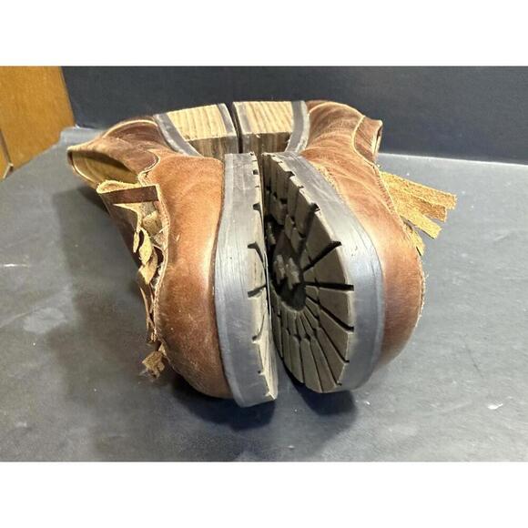 Vintage Y2K Tribeca Plaid Leather Fringe Chunky 90s Baddie Platform Heels 10M - Picture 9 of 13